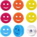 Scrub Dish Sponge Set - Color Variety Pack (8 Sponges & 1 Holder), Stain & Odor Resistant, Bpa Free, Scratch-Free Multipurpose Sponge