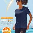 Cavva Women's Workout Short Sleeve Shirts Athletic Tops | Quick Dry, Lightweight, Moisture-wicking, Breathable, UPF 50+, Sun Protectioin, Rash Guard, Stretchy, for Gym, Yoga, Running (Blue, S)