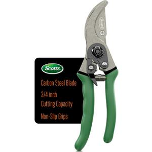 Scotts 8 in. Bypass Pruning Shears  1/2 in. Cutting Capacity; Gardening Hand Pruner with Sharp Carbon Steel Blade and Non-Slip Grip  Lightweight Garden Tool for Live Plants and Soft Stems