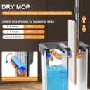 JUDRDO Mop and Bucket with Wringer Set for Home,61" Flat Mop and Bucket System for Floor Cleaning,Wet Dry Mop Window Wall Cleaner with Long Handle,Floor Mop with 4 Washable Microfiber Pads