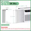 Window AC Side Panel with Frame Set,Air Conditioner Accordion Filler Curtain Replacement for Window AC Units,Fits Most 5,000 BTU Units,White,2 Pack