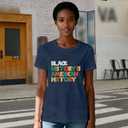 Black History Month Shirts for Women Africa American Tshirts Black Pride Tee Tops (Blue, XL)