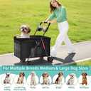 Medium Dog Stroller for Large Dogs,Pet Stroller for Medium Dogs | Loading Max Up to 100lbs, All-Terrain with Handle & Canopy,Storage Organizer, Waterproof Oxford Fiber Black