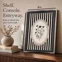 Framed Stripes Flower Canvas Wall Art Black White Striped Botanical Floral Wall Decor Pictures Vintage Cottage Wildflower Poster Prints for Living Room Bedroom Office 8x10in Ready to Hang