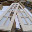 Easelife 30 x 84 in (Double 15x84 inch) Bifold French Glass Door,Sliding Folding Barn Doors with 2.8FT Hardware Track kit Included,Preassembled,Easy Install