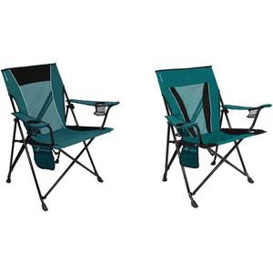 Kijaro Camping Chair, Dual Lock Feature, Cayman Blue Iguana & XXL Dual Lock Portable Camping and Sports Chair, Diamond Ripstop Polyester, Cayman Blue Iguana