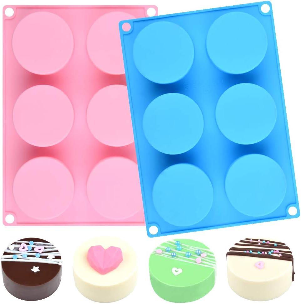 Cake Puck Mold Set, Silicone Cookie Molds Round Cylinder Chocolate Covered Mold (2, Multi)