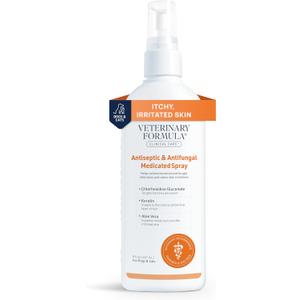Veterinary Formula Clinical Care Antiseptic and Antifungal Medicated Spray for Dogs & Cats, 8 Fl Oz (1 Pack)
