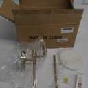 Alabaster Wall Sconces 23.6" Mid Century Modern Wall Light Brass Double Discs Natural Marble Sconce Wall Decor Gold Wall Lamp for Living Room Bedroom Hallway Entryway (E12 Bulb Included)