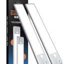 BLS 10inch Under Cabinet Lights, 40 LED Closet Lights, Motion Sensor Light Indoor, Battery Operated Lights, 1800mah USB C Rechargeable Under Cabinet Lighting, Magnetic Night Light for Kitchen (2 Pack)