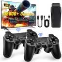 Retro Gaming Console, Retro Game Console, Wireless Retro Game Console, Plug & Play Video TV with 25000+ Built-in Games, 4K HDMI Output, and 2.4GHz Wireless Controller, 9 Classic Emulators, Black