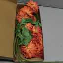 6PCS Dahlia Artificial Flowers 27.5Orange Faux Flowers Silk Fake Dahlia with Stems for Home Wedding Dining Table Party Garden Fall Decoration(Orange)