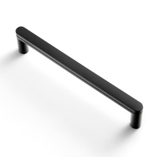 Goo-Ki 6 Pack 5 Inch Matte Black Cabinet Pull Handle – Decorative Grooved Texture & Non-Slip Grip for Farmhouse/ Industrial Cabinetry