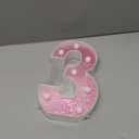 LED Marquee Numbers, Small Light Up Numbers for Party, 8.58 Inch Battery Powered Lighted Number for Birthday, Night Light, Table or Home Decor (Pink Glitter, Number 3)