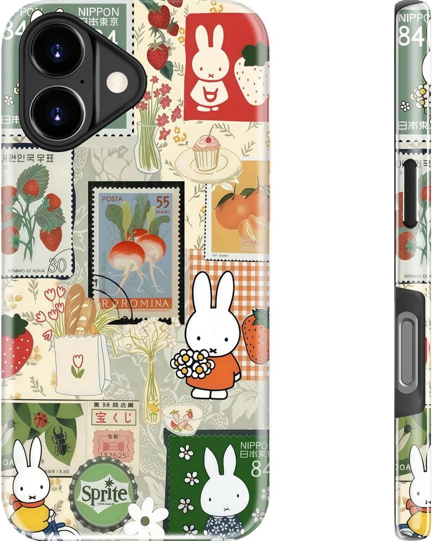MERRO for iPhone 17 Case - Wireless Charging Compatible - Dual-Layer Hard Shell & Silicone Cover - Protective Phone Case with Cute Wildflower Designs for Women - Cute Collage