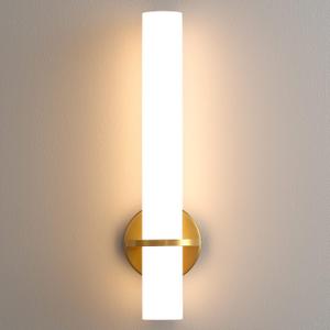 Gold Wall Sconce - 18in Modern Bathroom Sconce Wall Lighting 18W 3000K LED Dimmable Wall Sconce Light with Acrylic Lampshade Brass Wall Sconce for Living Room Corridor Mirror Bedroom Stairs (18in-1 pack)
