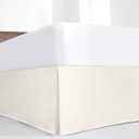 Luxury Pleated Queen Bed Skirt with Split Corners - 18 Inch Tailored Drop Easy Fit - Pleated Dust Ruffle - 100% Microfiber Soft, Wrinkle-Free Box Pleated Bed Skirts (Ivory, Queen- 18" Drop)