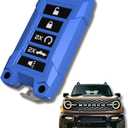 Key Fob Shell Case Replacement for Ford Expedition, Bronco, Explorer, Fusion, Escape, Edge, F150, Maverick and Lincoln Keyless Entry Remote  for 3/4/5 Buttons Non-Reversible (Bronco /SUV, Blue)