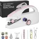 Sewing Machine, Handheld Sewing Machine for Beginners, Two Speed Adjustment, Easy to Use and Fast Stitch Suitable for Clothes,Fabrics, DIY Home Travel (Pink)