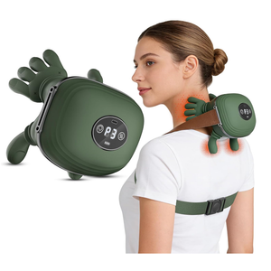 Neck Massager with Heat for Pain Relief Shoulder & Neck Massager with Hands, Simulated Human Hand Massager, Deep Tissue Shiatsu, Cordless Portable Neck Massager with Adjustable Strap