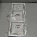 AceList Set of 3 Glass White Photo Frame Collection Simple Metal Geometric Picture Frame with Glass Cover Includes 4 x 4, 4 x 6, 5 x 7