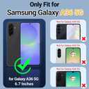 for Samsung Galaxy A36 5G Case, [Transparent & Holster Series] Belt Clip Full Body Shockproof Protective Cell Phone Cover with 2 Pack Tempered Glass Screen Protector (Gray/Clear)