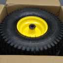 MZREXN 15x6.00-6 Lawn Mower Tires and Wheel Assembly, Front Tires Replacement, Compatible with John Deere & More Riding Mowers, 4 Ply Pneumatic, 3" Offset Hub, 3/4" Bearings, Tubeless, 2PCS