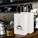 XPCARE 200Pcs Paper Gift Bags 5.25x3.25x8.25'', Gift Wrap Bags with Handles White Kraft Paper Bags for Small Business Paper Bags Bulk for Birthday Party Favors Shopping Retail