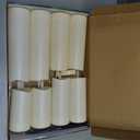 Waterproof Flameless 2.2" x4" 4" 5" 5" 6" 6" 7" 7" Pillar Candles with Remote Control and Timer, LED Ivory Battery Operated Plastic Wave-Shaped Design Pack of 8 Outdoor Flickering