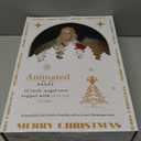 Cyraft Angel Tree Topper with Moving Wings, 12Inch Red Cloth Lighted Christmas Tree Topper Holding a Star, Both Plug in and Battery Operated, Long Cord, Moving Treetopper