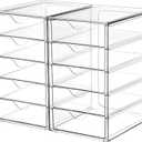 Vtopmart Acrylic Organizer with 10 Drawers, Desk Organizers and Accessories, Clear Makeup Organization, Dustproof Storage Drawers for Office Art Craft Supplie