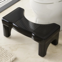 Black Toilet Stool Squat Adult, 7" Squatting Poop Stool for Toilets, Bathroom Foot Rest Stools for Pooping, Potty Toilet Step Stool for Toddlers & Adults, Non-Slip Pads