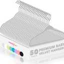 HOUSE DAY 11 Inch Velvet Baby Hangers 50 Pack Grey, Premium Kids Hangers for Children, Infant & Toddler Clothes, Durable Non Slip Small Baby Felt Hanger for Closet, Ideal for Everyday Use (Gray)