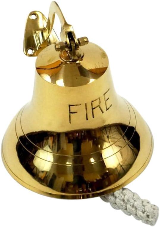Brass FIRE Bell, Antique Finish - Nautical Decor