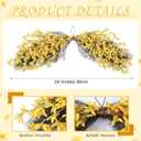 Moucuny 34'' Spring Forsythia Wreath for Front Door Artificial Yellow Forsythia Flower Garland Silk Spring Yellow Flowers Swag for Indoor Outdoor Wall Window Mantel Hanging Farmhouse Home Decoration