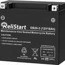 Motorcycle Battery YTX20HL, EB20-3, 12V 18Ah, 250 CCA, Powersport Replacement Batteries, AGM Maintenance Free Battery for Bike ATV Scooter