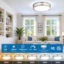 13inch LED Flush Mount Ceiling Light Fixture 5CCT Brushed Nickel