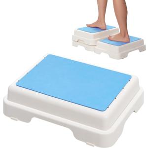 Wefaner Bath Shower Step,Stackable Bathtub Non Slip Safety Step Stool, Indoor/Outdoor Handicap Wideing Hands Free Platform Medical Portable Stack-Able, for High Beds, Kitchens,Bathroom.