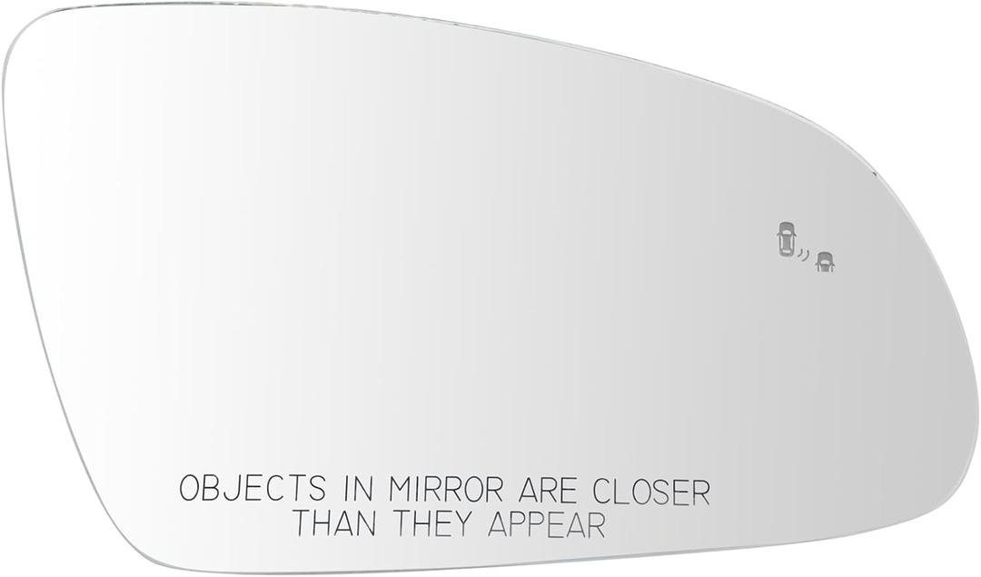 TRQ Right Passenger Side Mirror Glass Heated Blind Spot Convex Compatible with 2018-2022 Hyundai Kona HY1325114