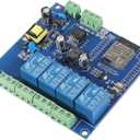 AC/DC Power Supply ESP32 Development Board Programmable Development Board Wireless WiFi 4 Way Channel 5V Relay Module ESP32-WROOM-32E for Arduino AC 90-250V / DC 7-30V