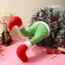 Elf Legs for Christmas Decorations Stuffed Elf Legs Ornament Green Elf Legs Pick Christmas Tree Mantel Wreaths Car Party Decoration