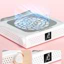 Upgraded Nail Dust Collector with Hand Rest, 10 Speeds, Reusable Filter, Quiet & Rechargeable, Professional Nail Fan Dust Tech Machine for Acrylic Gel Nails Polishing, Salon & Home, White