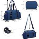 Everyday Mini Gym Bag for Women 2.0, Small Tote with Zipper Compartment Waterproof Travel Duffle Cute Handbag Workout Carry On with Removeable Shoulder Strap & Coin Wallet Easy to Clean - Navy