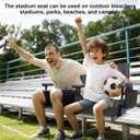Padded Stadium Seats with Back Support and Cushion, Portable Foldable Bleacher Chair, Folding Stadium Seats for Football Camping Concerts and Festivals Black