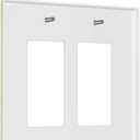 Decorative Outlet Covers Native American African Afro 2 Gang Light Switch Cover Double Rocker Wall Plate Outlet Covers Faceplate for Home Bedroom Decor2 Pack