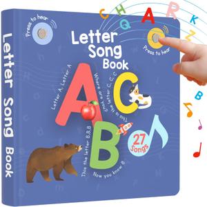 Learning Bugs Interactive Letter Song Book for 1 Year olds  26 Alphabet Songs, Nursery Rhyme Tunes, ABC Recital for 2 Year olds, Sturdy Pages  Perfect Toy and Gift for Toddlers Ages 1-3