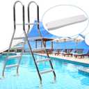 18 Inch Universal Pool Ladder Steps Replacement, 500 lbs Weight Capacity Heavy-Duty Molded Plastic Swimming Pool Ladder Rung Step for Inground Pools & Above Ground Pool,1 pcs