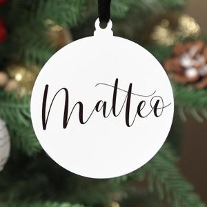 UNIQOOO 18 Pack 3.5'' White Round Acrylic Christmas Ornament 2025, 3mm Extra Thick DIY Blank Christmas Bauble Tree Decoration, Stocking Name Tag, Holiday Tags, Momento