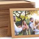Best Paper Greetings 48-Pack Brown Card Stock Photo Frame Cards - 4.75 x 6.8 In Kraft Paper with Envelopes - Blank Interior & Photo Insert Window - Interchangeable Mat for DIY Floral Greetings