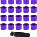 20 Pcs Wheel Lug Nut Covers Bolt Caps,19mm Universal Car Tire Nut Caps Bolt Cover,Hexagonal Plastic Tire Bolt with Removal Tool (Purple)